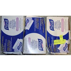 3 BOXES OF PURELL SANITIZING HAND WIPES