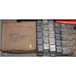 LARGE LOT OF #4 BABBITT NOTCH BARS
