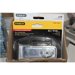 BOX OF 5 STANLEY 4 1/2" KEY LOCKING HASPS