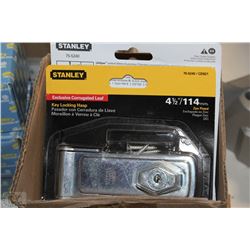BOX OF 5 STANLEY 4 1/2" KEY LOCKING HASPS