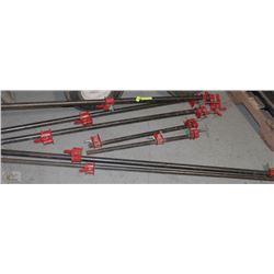 LOT OF 7 PIPE CLAMPS, VARIOUS SIZES