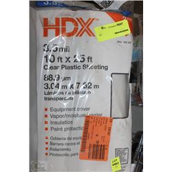 HDX 10'X25' CLEAR PLASTIC SHEETING
