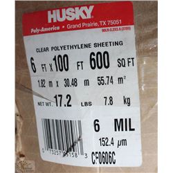 PARTIAL ROLL OF CLEAR POLYETHYLENE SHEETING