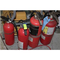 GROUP OF 4 CHARGED FIRE EXTINGUISHERS