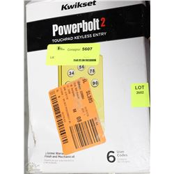 KWIKSET POWERBOLT2 TOUCHPAD KEYLESS ENTRY