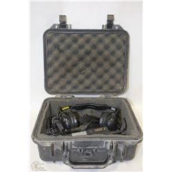13"X10" PELICAN WATERPROOF CASE WITH 2 WAY RADIO