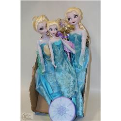 LOT OF 3 FROZEN ELSA DOLLS