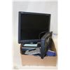 Image 1 : LOT WITH MONITOR, KEYBOARD, EXTERNAL HARD DRIVE, &