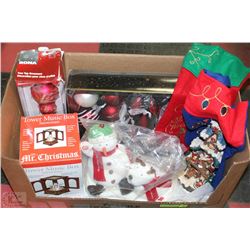 BOX W/NEW CHRISTMAS BULBS, SNOWMAN