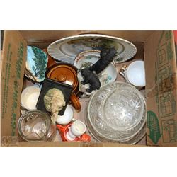 LOT OF ESTATE INCL CUT GLASS  AND CRYSTAL BOWL,