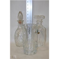 LOT WITH 1 LEAD CRYSTAL DECANTER, 1 GLASS
