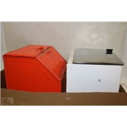 LOT OF 2 VINTAGE BREAD BOXES