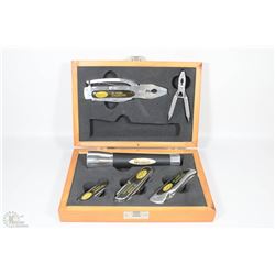 CASE WITH SHEFFIELD STAINLESS STEEL HANDIMAN TOOLS