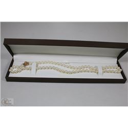 GENUINE PEARL NECKLACE W/14 KT GOLD