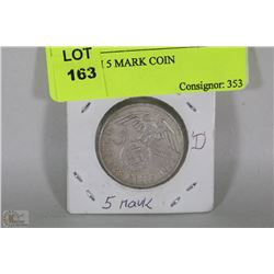 1938 NAZI 5 MARK COIN