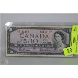 1954 CANADIAN $10.00 BILL