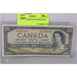 1954 CANADIAN $20.00 BANK NOTE