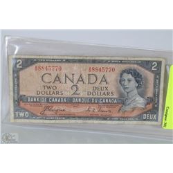 1954 CANADIAN DEVILS FACE $2.00 BANK NOTE