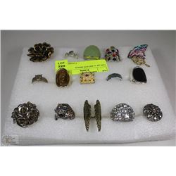 LOT OF 15 ESTATE RINGS