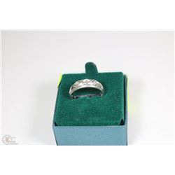 MENS 10KT WHITE GOLD RING WITH DIAMOND ACCENTS