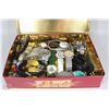 Image 1 : TIN OF ASSORTED WATCHES,VINTAGE MARBLES,BEADED