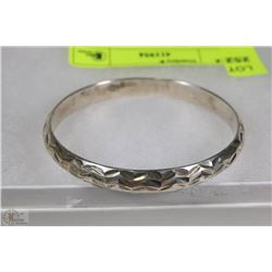 .925 STAMPED ETCHED SILVER BANGLE