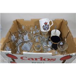 LOT OF MEDICINE HAT RCMP GLASSES INCL SERVICE MUGS