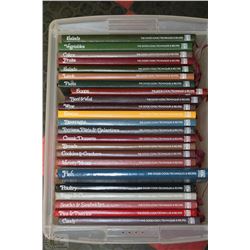 CLEAR BIN W/COMPLETE 24 COOKBOOK SET