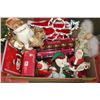 Image 1 : LARGE BOX W/SANTA FIGURINES, ANGEL, TREE