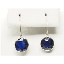 #6-14K WHITE GOLD SAPPHIRE EARRINGS