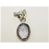 Image 3 : #8-14K WHITE GOLD TANZANITE& DIAMOND PENDANT