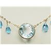 Image 2 : #9-10K YELLOW GOLD BLUE TOPAZ NECKLACE