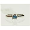 Image 1 : #13-14K GOLD BLUE DIAMOND & WHITE DIAMOND RING
