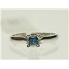 Image 2 : #13-14K GOLD BLUE DIAMOND & WHITE DIAMOND RING
