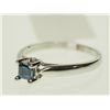 Image 3 : #13-14K GOLD BLUE DIAMOND & WHITE DIAMOND RING