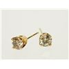 Image 1 : #16-14K YELLOW GOLD COGNAC DIAMOND EARRINGS