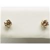 Image 2 : #16-14K YELLOW GOLD COGNAC DIAMOND EARRINGS