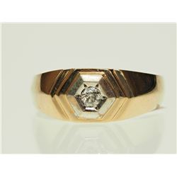 #18-10K YELLOW & WHITE GOLD DIAMOND MEN'S RING