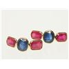 Image 3 : #21-14K YELLOW GOLD RUBY & SAPPHIRE EARRINGS