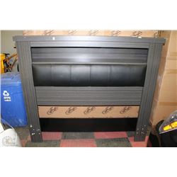 QUEEN SIZE BOOKSHELF HEADBOARD- AS IS-AS THEY COME