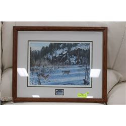 PAUL RANKIN FRAMED PRINT WITH STAMP 805/4950