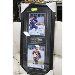 PAUL COFFEY AUTOGRAPHED FRAMED DUAL PHOTO-