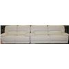 Image 1 : NEW WHITE BONDED LEATHER RECLINING SOFA AND LOVE