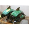 Image 1 : LOT OF 2 LARGE DOLPHIN BLUE MOUNTAIN POTTERY