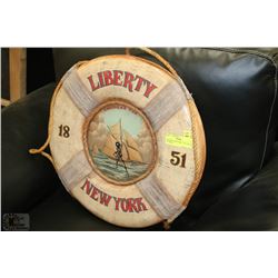 LIBERTY "NEW YORK"  LIFE SAVER 18" CIRCLE