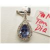 Image 1 : #28-14K WHITE GOLD TANZANITE& DIAMOND PENDANT
