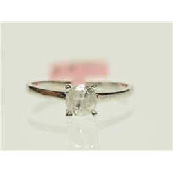 #30-14K WHITE GOLD DIAMOND SOLITAIRE RING SIZE 6