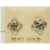 Image 1 : #31-10K Y/W GOLD EMERALD & DIAMOND EARRINGS