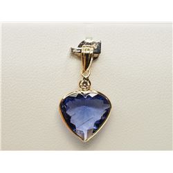 #32-14K Y/GOLD TANZANITE & DIAMOND PENDANT