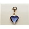 Image 1 : #32-14K Y/GOLD TANZANITE & DIAMOND PENDANT